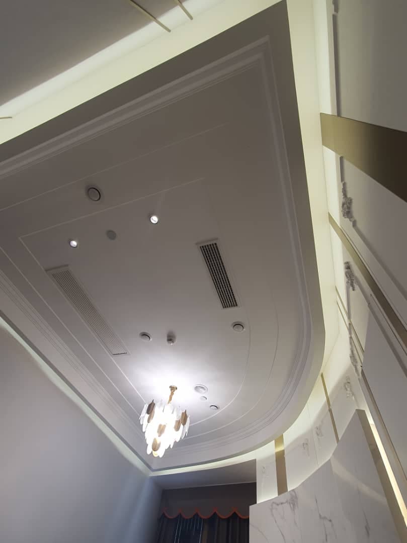 Custom L-box plaster ceiling installation for residential home in KL & Selangor